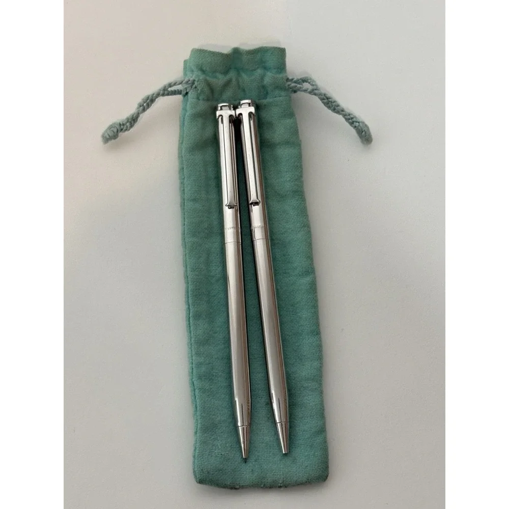 Vintage Tiffany & Co. Sterling Silver T-Clip Ballpoint Pen & Mechanical Pencil
